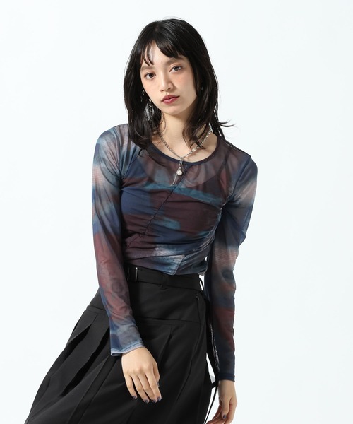 PAGEBOY（ページボーイ）の「シャーリングシアーソウガラロングスリーブ（その他トップス・レディース・ホワイト系その他/グレー系その他/ブルー系その他・FREE）」の21枚目の写真