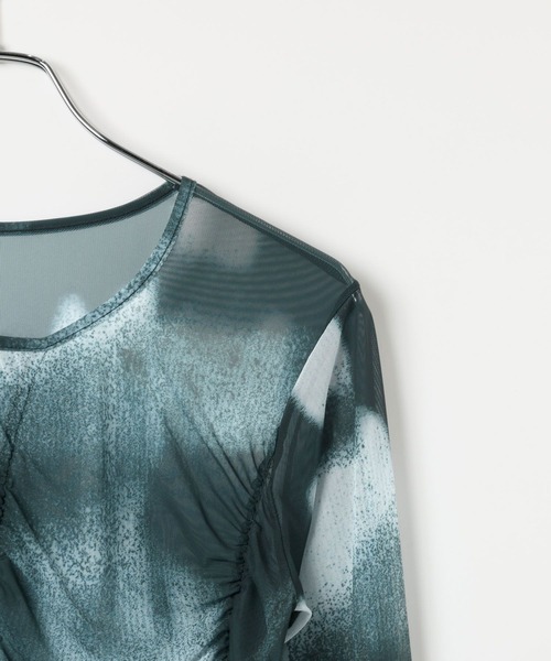 PAGEBOY（ページボーイ）の「シャーリングシアーソウガラロングスリーブ（その他トップス・レディース・ホワイト系その他/グレー系その他/ブルー系その他・FREE）」の7枚目の写真
