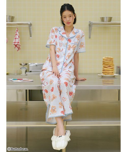 セール】【WEB限定】【セット商品】【BUTTERBEAR】開襟シャツ＆カット