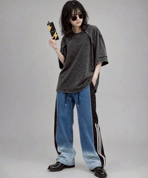 KAMINARI_TOKIO（カミナリトキオ）の「ヴィンテージライクミリタリーTシャツ（Tシャツ/カットソー・レディース・ブラック/グレー・FREE）」の22枚目の写真