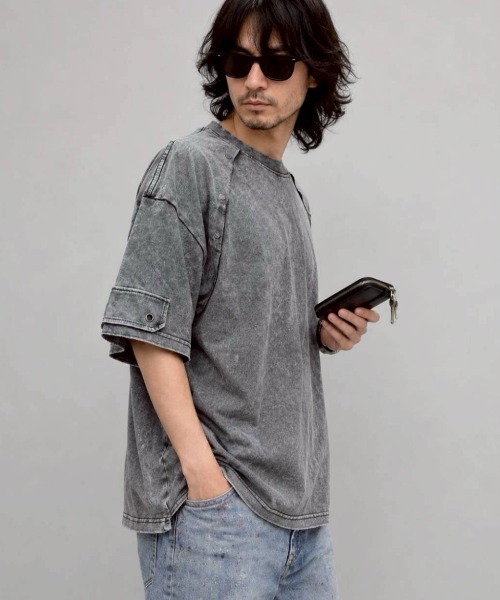 KAMINARI_TOKIO（カミナリトキオ）の「ヴィンテージライクミリタリーTシャツ（Tシャツ/カットソー・レディース・ブラック/グレー・FREE）」の15枚目の写真