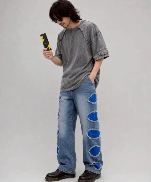 KAMINARI_TOKIO（カミナリトキオ）の「ヴィンテージライクミリタリーTシャツ（Tシャツ/カットソー・レディース・ブラック/グレー・FREE）」の9枚目の写真