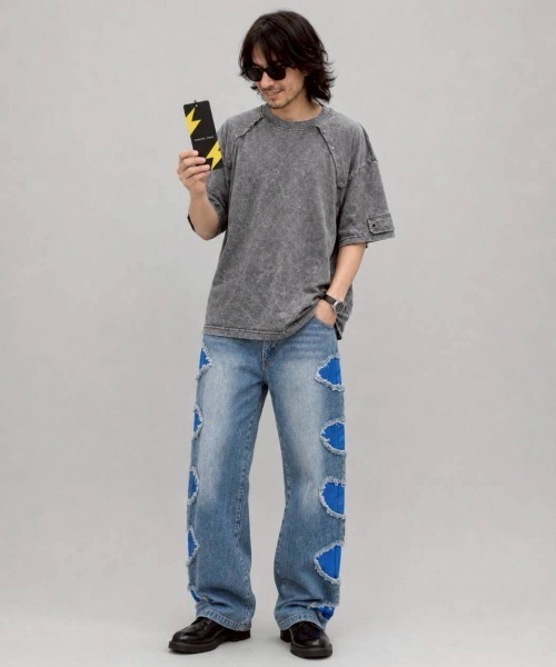 KAMINARI_TOKIO（カミナリトキオ）の「ヴィンテージライクミリタリーTシャツ（Tシャツ/カットソー・レディース・ブラック/グレー・FREE）」の7枚目の写真