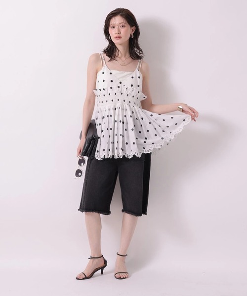 Arpege story（アルページュストーリー）の「ハーフデニムパンツ（その他パンツ・レディース・ホワイト/ブラック・2/1）」の4枚目の写真