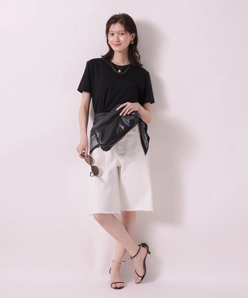 Arpege story（アルページュストーリー）の「ハーフデニムパンツ（その他パンツ・レディース・ホワイト/ブラック・2/1）」の5枚目の写真