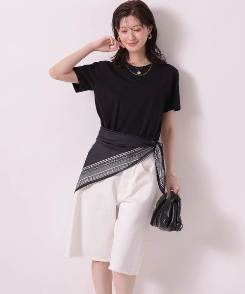 Arpege story（アルページュストーリー）の「ハーフデニムパンツ（その他パンツ・レディース・ホワイト/ブラック・2/1）」の7枚目の写真