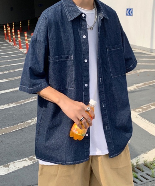 KELVIN(ケルヴァン)の「Double Pocket Denim Shirt ダブルポケットデニムシャツ(シャツ/ブラウス・メンズ・ネイビー/ブルー・MEDIUM/LARGE)」の3枚目の写真
