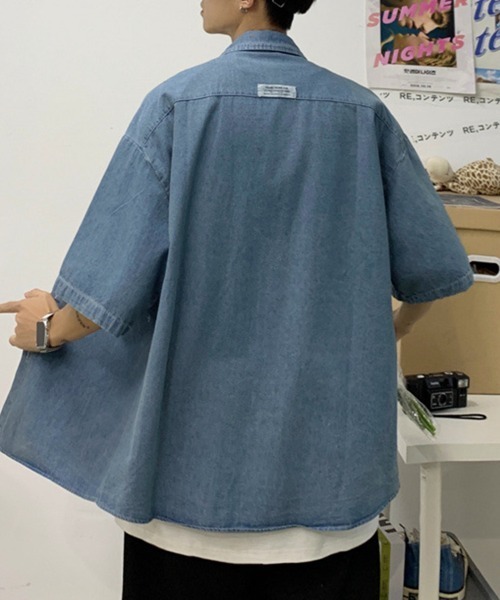 KELVIN(ケルヴァン)の「Double Pocket Denim Shirt ダブルポケットデニムシャツ(シャツ/ブラウス・メンズ・ネイビー/ブルー・MEDIUM/LARGE)」の6枚目の写真