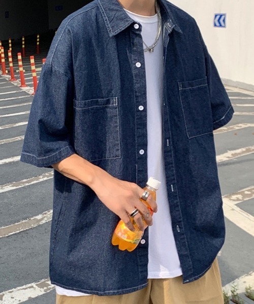 KELVIN(ケルヴァン)の「Double Pocket Denim Shirt ダブルポケットデニムシャツ(シャツ/ブラウス・メンズ・ネイビー/ブルー・MEDIUM/LARGE)」の8枚目の写真