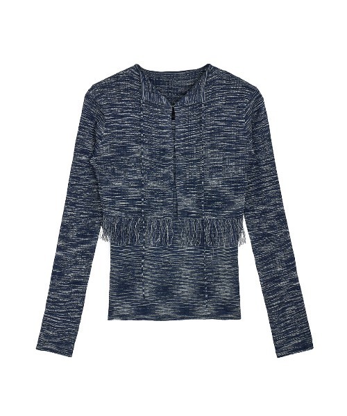 Ameri(アメリ)の「FRINGE CARDIGAN WITH CAMISOLE(その他トップス・レディース・グレー/ネイビー/パープル・FREE)」の11枚目の写真