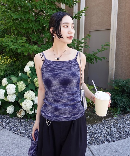 Ameri(アメリ)の「FRINGE CARDIGAN WITH CAMISOLE(その他トップス・レディース・グレー/ネイビー/パープル・FREE)」の21枚目の写真