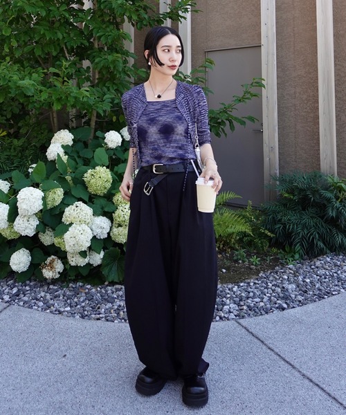 Ameri(アメリ)の「FRINGE CARDIGAN WITH CAMISOLE(その他トップス・レディース・グレー/ネイビー/パープル・FREE)」の20枚目の写真