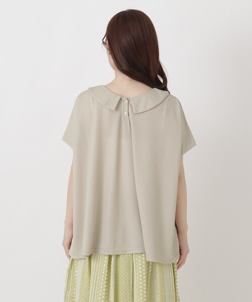 one'sterrace(ワンズテラス)の「【ひんやり】接触冷感 ポロ風鹿の子プルオーバー(Tシャツ/カットソー・レディース・ブラック系8/ネイビー系5/ベージュ系8・02)」の6枚目の写真