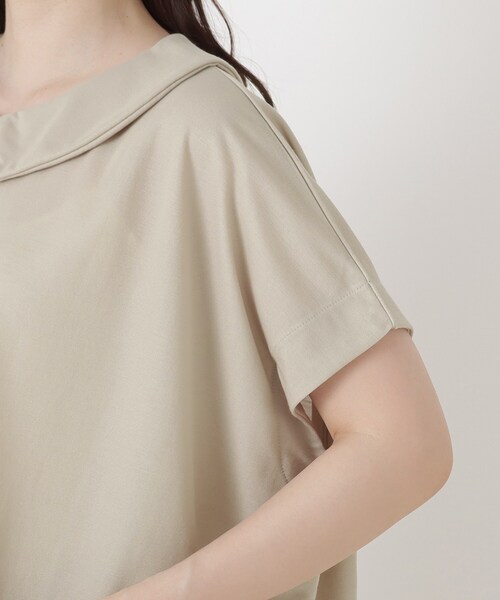 one'sterrace(ワンズテラス)の「【ひんやり】接触冷感 ポロ風鹿の子プルオーバー(Tシャツ/カットソー・レディース・ブラック系8/ネイビー系5/ベージュ系8・02)」の9枚目の写真