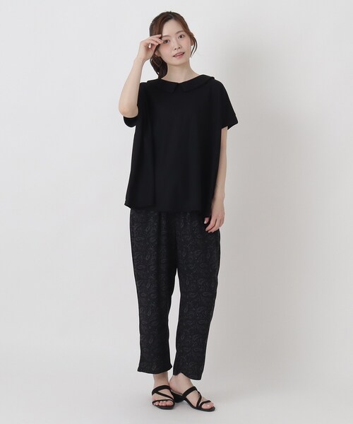 one'sterrace(ワンズテラス)の「【ひんやり】接触冷感 ポロ風鹿の子プルオーバー(Tシャツ/カットソー・レディース・ブラック系8/ネイビー系5/ベージュ系8・02)」の13枚目の写真
