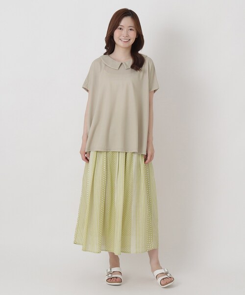 one'sterrace(ワンズテラス)の「【ひんやり】接触冷感 ポロ風鹿の子プルオーバー(Tシャツ/カットソー・レディース・ブラック系8/ネイビー系5/ベージュ系8・02)」の18枚目の写真