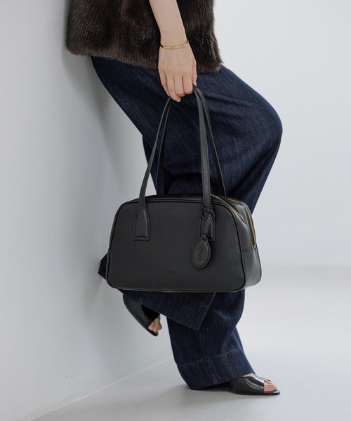 E'POR(エポール)の「【E'POR】TWO BOSTON BAG Medium/撥水・26AW新型(ハンドバッグ・レディース・ブラック/ダークブラウン・FREE)」の7枚目の写真