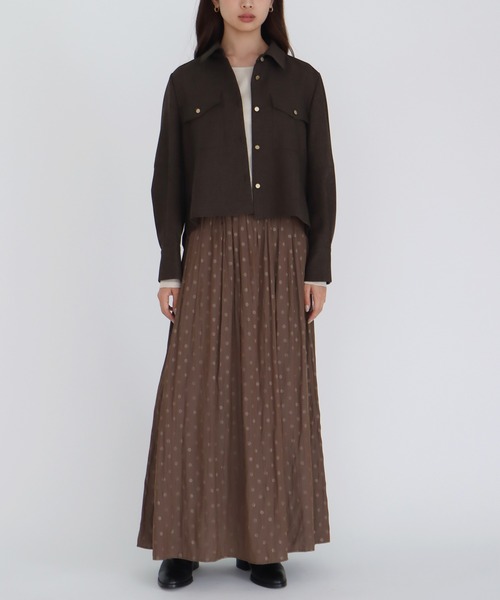DRESSLAVE（ドレスレイブ）の「【B7/ベーセッツ】shirt blouson(シャツブルゾン)（ブルゾン・レディース・ブラウン/グレー・38）」の3枚目の写真