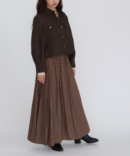 DRESSLAVE（ドレスレイブ）の「【B7/ベーセッツ】shirt blouson(シャツブルゾン)（ブルゾン・レディース・ブラウン/グレー・38）」の4枚目の写真