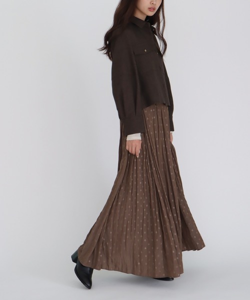 DRESSLAVE（ドレスレイブ）の「【B7/ベーセッツ】shirt blouson(シャツブルゾン)（ブルゾン・レディース・ブラウン/グレー・38）」の6枚目の写真