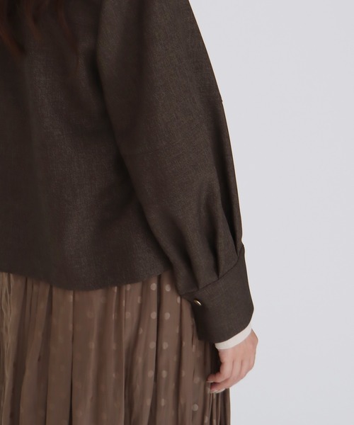 DRESSLAVE（ドレスレイブ）の「【B7/ベーセッツ】shirt blouson(シャツブルゾン)（ブルゾン・レディース・ブラウン/グレー・38）」の9枚目の写真