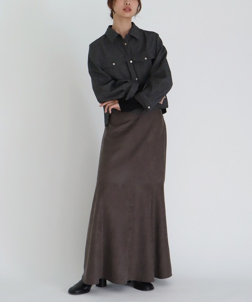 DRESSLAVE（ドレスレイブ）の「【B7/ベーセッツ】shirt blouson(シャツブルゾン)（ブルゾン・レディース・ブラウン/グレー・38）」の12枚目の写真