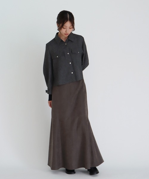 DRESSLAVE（ドレスレイブ）の「【B7/ベーセッツ】shirt blouson(シャツブルゾン)（ブルゾン・レディース・ブラウン/グレー・38）」の10枚目の写真
