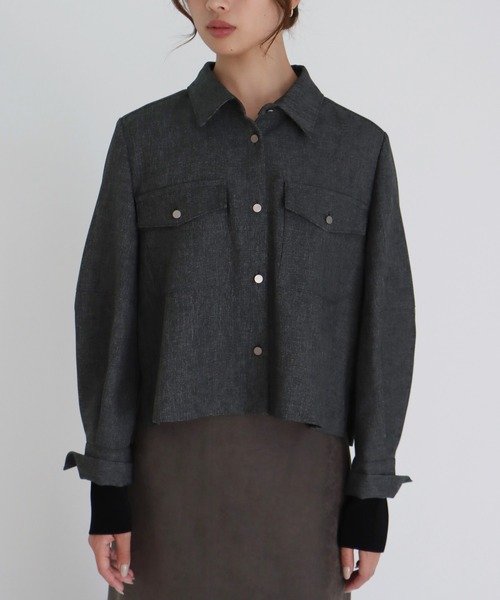 DRESSLAVE（ドレスレイブ）の「【B7/ベーセッツ】shirt blouson(シャツブルゾン)（ブルゾン・レディース・ブラウン/グレー・38）」の13枚目の写真