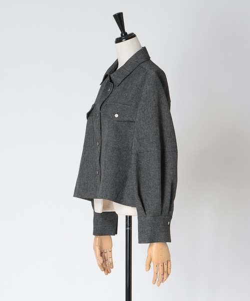 DRESSLAVE（ドレスレイブ）の「【B7/ベーセッツ】shirt blouson(シャツブルゾン)（ブルゾン・レディース・ブラウン/グレー・38）」の19枚目の写真