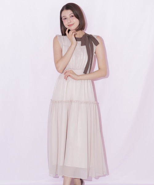 JILL by JILL STUART(ジルバイジルスチュアート)の「サイドリボンフレアワンピース(ワンピース・レディース・ブラック系その他/ピンク/ホワイト・FREE)」の3枚目の写真