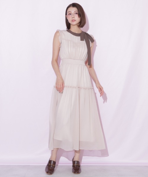 JILL by JILL STUART(ジルバイジルスチュアート)の「サイドリボンフレアワンピース(ワンピース・レディース・ブラック系その他/ピンク/ホワイト・FREE)」の7枚目の写真
