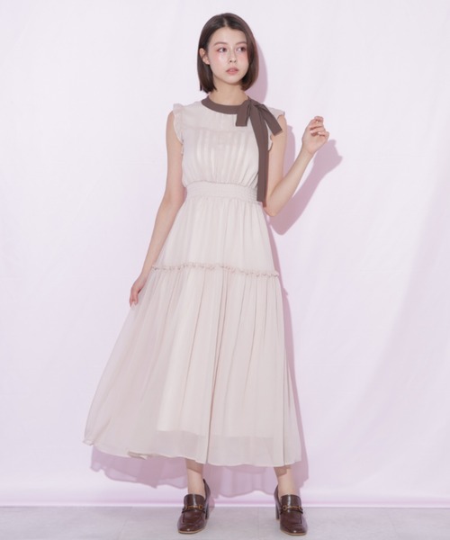 JILL by JILL STUART(ジルバイジルスチュアート)の「サイドリボンフレアワンピース(ワンピース・レディース・ブラック系その他/ピンク/ホワイト・FREE)」の8枚目の写真