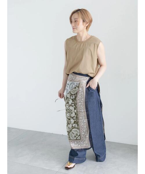 Te chichi(テチチ)の「【接触冷感/UVカット】ノースリチュニック(Tシャツ/カットソー・レディース・チャコールグレー/レッド/オフホワイト/カーキ・F)」の14枚目の写真
