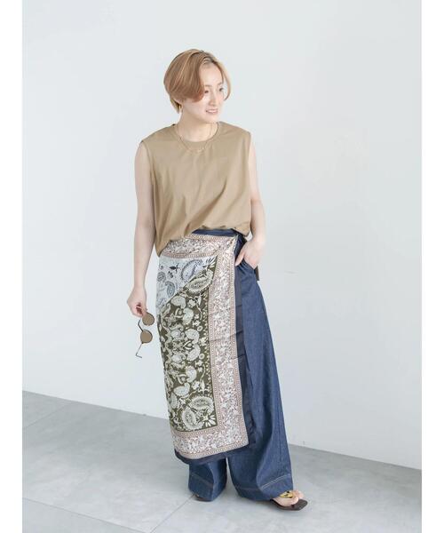 Te chichi(テチチ)の「【接触冷感/UVカット】ノースリチュニック(Tシャツ/カットソー・レディース・チャコールグレー/レッド/オフホワイト/カーキ・F)」の15枚目の写真