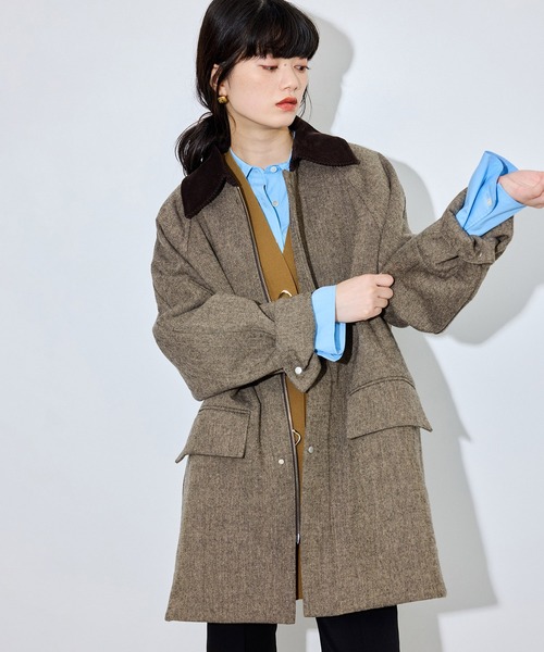 ADAM ET ROPE'（アダムエロペ）の「ライトツィードカバーオール（カバーオール・レディース・ブラウン・36/38）」の6枚目の写真