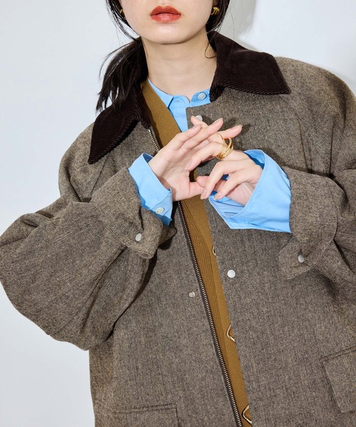 ADAM ET ROPE'（アダムエロペ）の「ライトツィードカバーオール（カバーオール・レディース・ブラウン・36/38）」の9枚目の写真