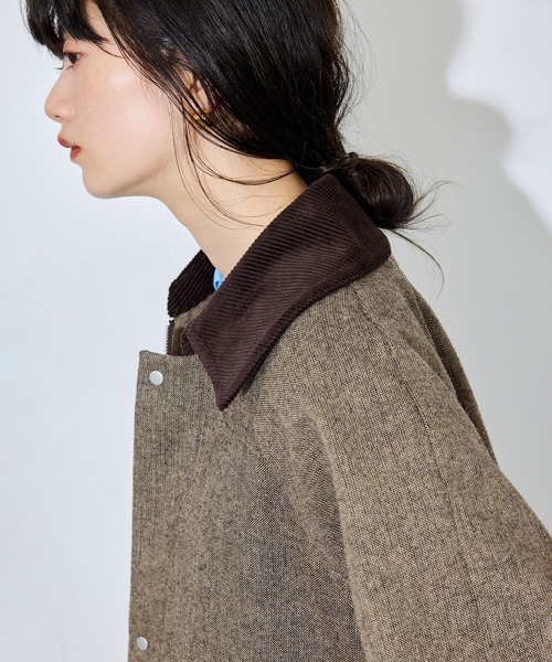 ADAM ET ROPE'（アダムエロペ）の「ライトツィードカバーオール（カバーオール・レディース・ブラウン・36/38）」の10枚目の写真