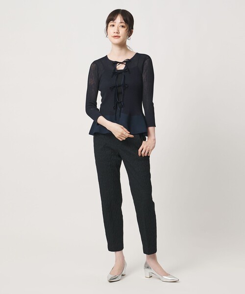 UNITED ARROWS(ユナイテッドアローズ)の「シアー リボン 2WAYカーディガン ‐ウォッシャブル‐(カーディガン/ボレロ・レディース・ブラック/ベージュ/ネイビー・FREE)」の19枚目の写真