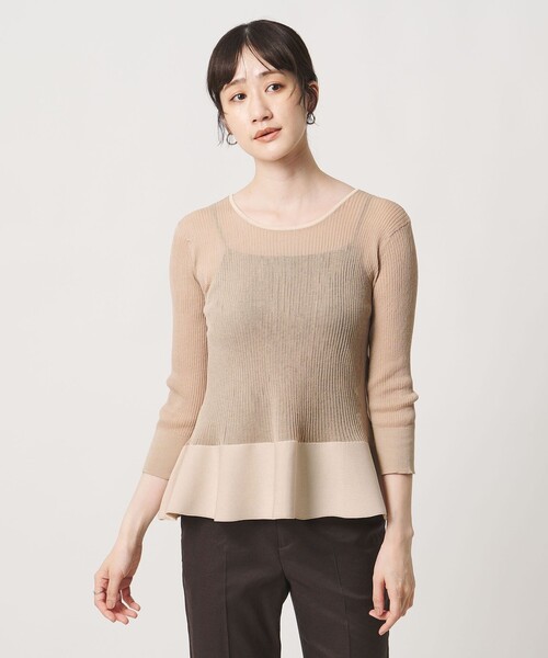 UNITED ARROWS(ユナイテッドアローズ)の「シアー リボン 2WAYカーディガン ‐ウォッシャブル‐(カーディガン/ボレロ・レディース・ブラック/ベージュ/ネイビー・FREE)」の22枚目の写真
