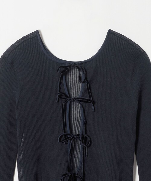 UNITED ARROWS(ユナイテッドアローズ)の「シアー リボン 2WAYカーディガン ‐ウォッシャブル‐(カーディガン/ボレロ・レディース・ブラック/ベージュ/ネイビー・FREE)」の11枚目の写真