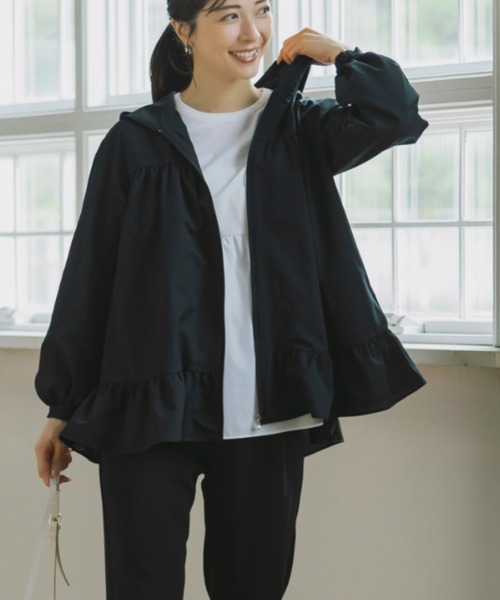 Sono(ソーノ)の「SONO/ソーノ UVカットティアードフーディ(その他アウター・レディース・ブラック/ネイビー・F)」の8枚目の写真