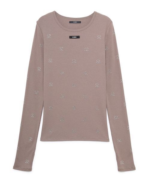SORIN(ソリン )の「Smotif Jewerly Long T-shirt / SモチーフジュエリーロングTシャツ(Tシャツ/カットソー・レディース・ホワイト/ブラック/ライトブラウン/ライラック・38)」の4枚目の写真