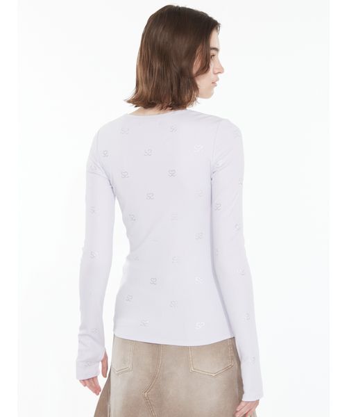 SORIN(ソリン )の「Smotif Jewerly Long T-shirt / SモチーフジュエリーロングTシャツ(Tシャツ/カットソー・レディース・ホワイト/ブラック/ライトブラウン/ライラック・38)」の8枚目の写真