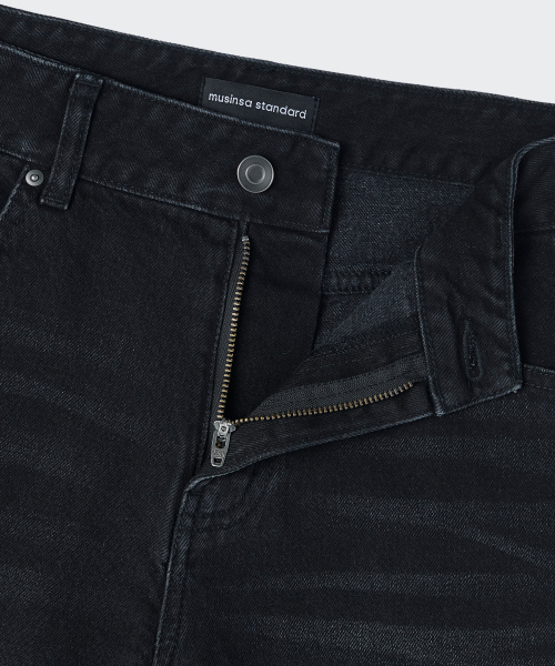 MUSINSA STANDARD WOMAN（ムシンサスタンダードウーマン）の「ウィメンズエッセンシャルワイドデニムパンツ[ウォッシュドブラック]（デニムパンツ・レディース・その他・29/28/27/26/25/32/23/24/30）」の4枚目の写真
