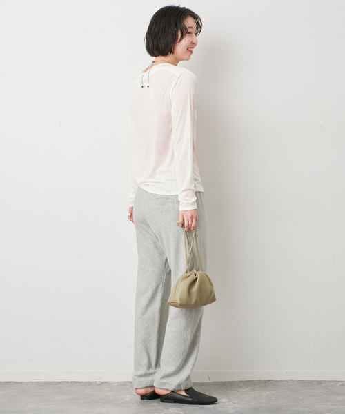 SLOBE IENA(スローブイエナ)の「2WAYドレープ タイ付きカットソー(Tシャツ/カットソー・レディース・チャコールグレー/ホワイト/レッド・FREE)」の10枚目の写真