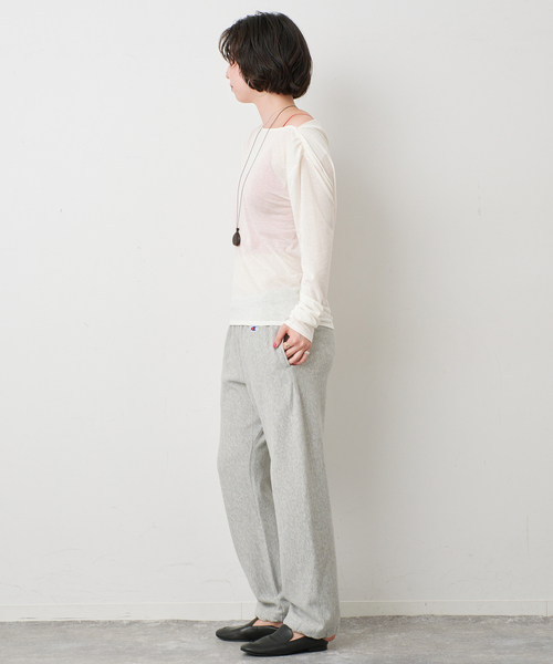 SLOBE IENA(スローブイエナ)の「2WAYドレープ タイ付きカットソー(Tシャツ/カットソー・レディース・チャコールグレー/ホワイト/レッド・FREE)」の11枚目の写真