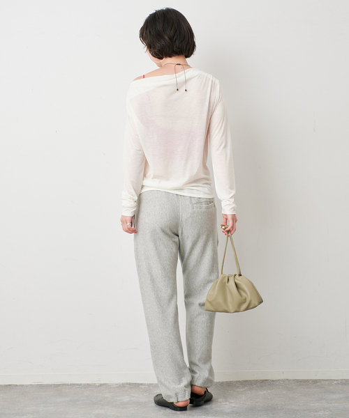 SLOBE IENA(スローブイエナ)の「2WAYドレープ タイ付きカットソー(Tシャツ/カットソー・レディース・チャコールグレー/ホワイト/レッド・FREE)」の12枚目の写真