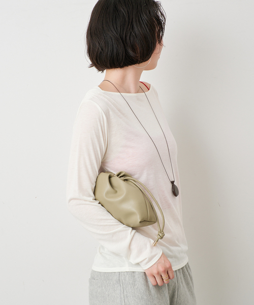 SLOBE IENA(スローブイエナ)の「2WAYドレープ タイ付きカットソー(Tシャツ/カットソー・レディース・チャコールグレー/ホワイト/レッド・FREE)」の15枚目の写真