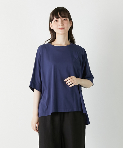 LOGEMENT DE CLAIRE（ロジュモンドクレール）の「ドルマンTシャツ（Tシャツ/カットソー・レディース・ブラック/ブルー系その他/オフホワイト・FREE）」の3枚目の写真