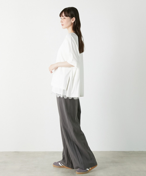 LOGEMENT DE CLAIRE（ロジュモンドクレール）の「ドルマンTシャツ（Tシャツ/カットソー・レディース・ブラック/ブルー系その他/オフホワイト・FREE）」の5枚目の写真